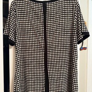 Anne Klein Black and White Polka Dot Blouse